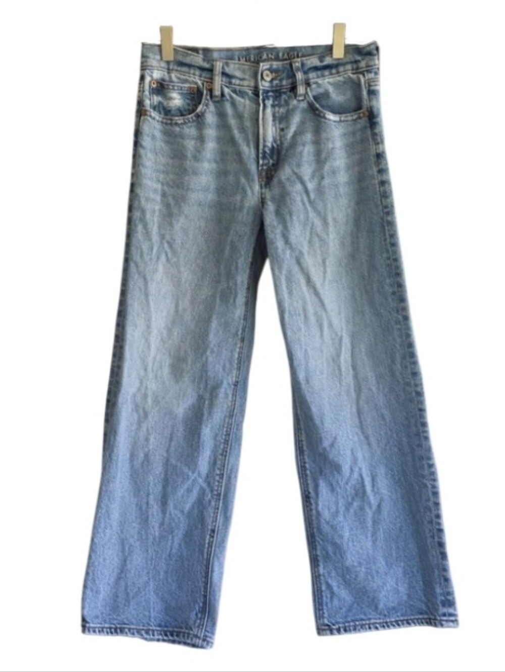 American Eagle Outfitters Stovepipe 00 Extra Short Light Blue Straight-Leg Jeans